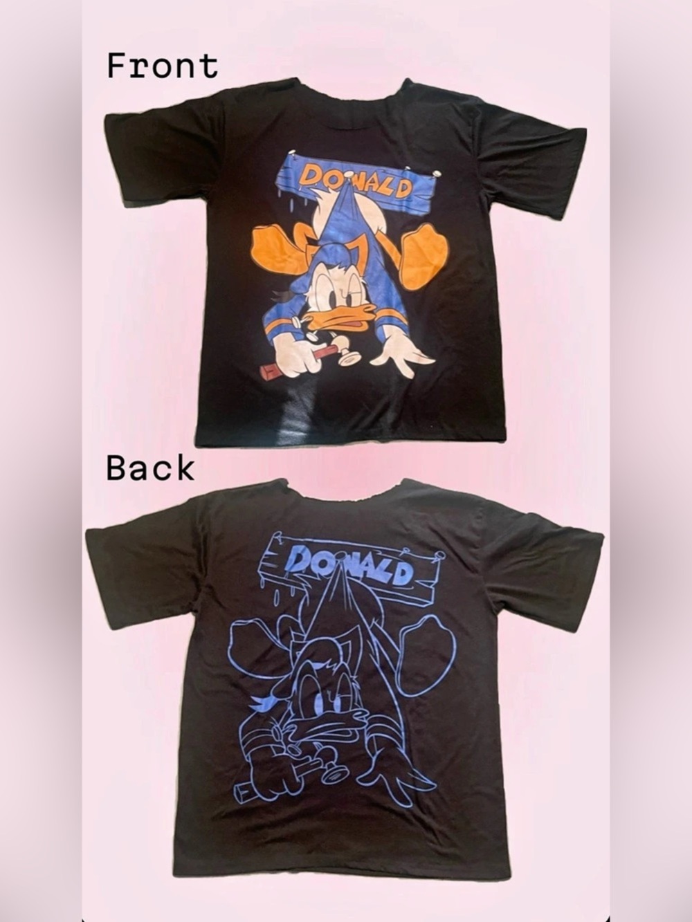 Black Disney Donald Duck Graphic Tee